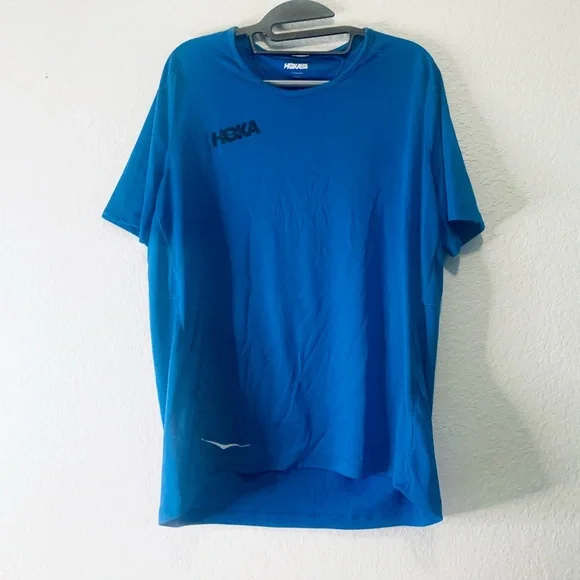 Women's Hoka One One Performance Utility Running T-Shirt Blue Sz L - Picture 1 of 3